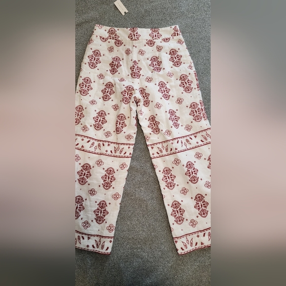 NWT Slane by Anthropologie (Ett:Twa) Cotton/linen White Wide‑Leg Pants Size 6 - Picture 6 of 9